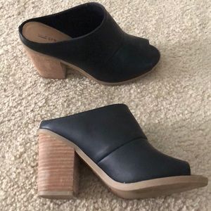 Block heeled mules